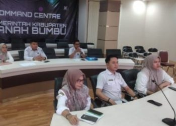Pemkab Tanbu Kembali Ikuti Zoom Meeting Rakor Pengendalian Inflasi Daerah