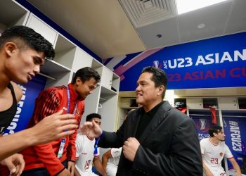 Disaksikan Erick Thohir, Timnas Indonesia U-23 Kobarkan Tekad Juara Piala Asia U-23 2024