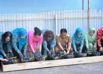 Peringati HGK ke-52, Pj Bupati Kapuas Bersama Ketua Pj TP PKK Kabupaten Kapuas Ikuti Gerakan Tanam Cabai Serentak se-Indonesia