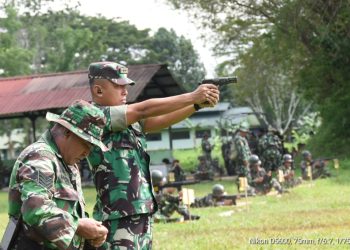Pelihara Kemampuan Tempur Prajurit, Kodim HST Latihan Menembak Senjata Ringan