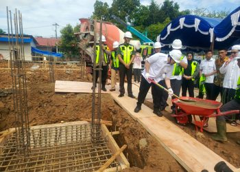 Bupati HST Letakan Batu Pertama Pembangunan Gedung Perpustakaan
