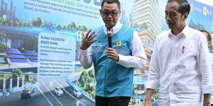 Jokowi Tandai Pembangunan PLN Hub, Pusat Ekosistem Transisi Energi dan Layanan Digital di Jantung IKN
