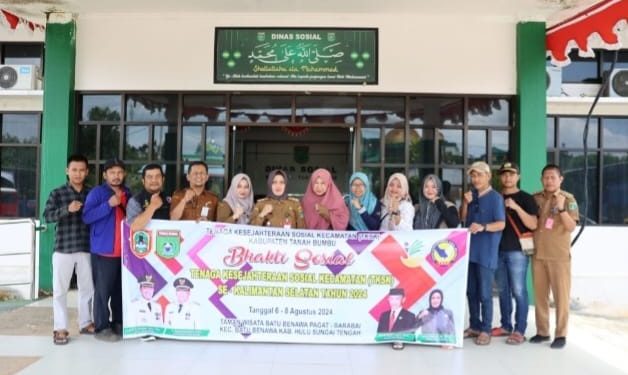 Dinsos Tanbu Kirim 12 TKSK Ikuti Bhakti Sosial di Kabupaten HST