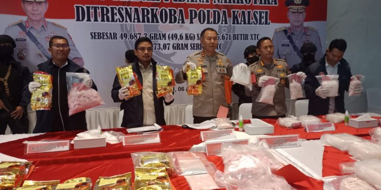 Polda Kalsel Gagalkan Peredaran 50 Kg Sabu Jaringan Internasional, Dikendalikan dari Malaysia