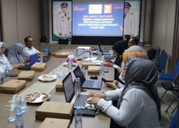 Bagian Organisasi Setda Tanbu Lakukan Pendampingan Penyusunan Laporan SKM