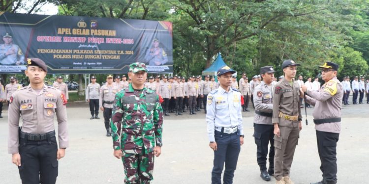 Apel Gelar Pasukan Operasi Mantap Praja, Polres HST Siap Amankan Pilkada 2024