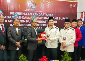 Diusung Demokrat dan PDIP, Aulia-Mansyah Mendaftar ke KPU HST