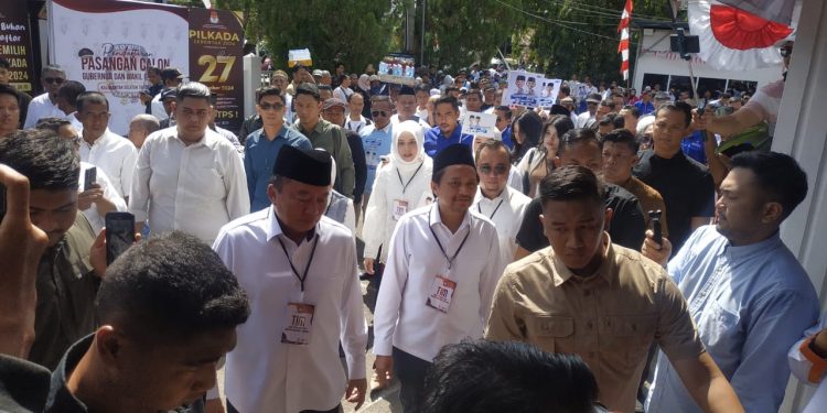 Mendaftar ke KPU Kalsel, Muhidin-Hasnur Disambut Lantunan Sholawat Badar