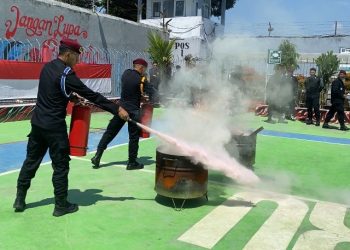 Lapas Kotabaru Gelar Simulasi Penanggulangan Bencana Alam dan Kebakaran