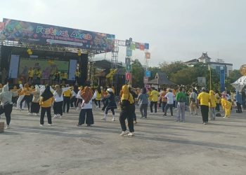 Senam Sehat Bersama di Momen HUT Ke-60 Partai Golkar