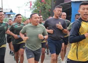 Danrem Ajak Prajurit Yonif 621 Manuntung Jaga Kebugaran