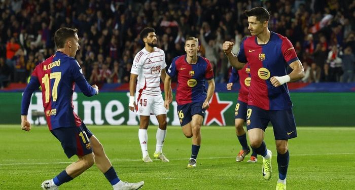 Barcelona vs Brest di Liga Champions: 2 Gol Lewandowski Antar Barca Menang 3-0