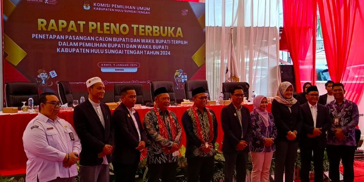 KPU Tetapkan Samsul Rizal-Ustaz Rosyadi sebagai Bupati dan Wakil Bupati HST 2025-2030