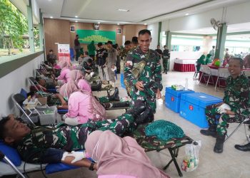 Berbagi dan Peduli Sesama, Persit KCK Cabang XXV Dim 1002 Salurkan 100 Kantong Darah