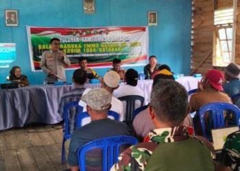 Satgas TMMD ke-123 Kodim 1004/Kotabaru Gandeng Polsek Pamukan Selatan Sosialisasi Kamtibmas dan Bahaya Narkoba