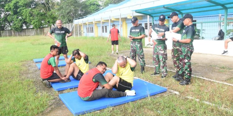Prajurit Kodim HST Jalani Tes Kesemaptaan Jasmani
