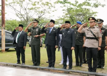 Bupati Tanah Bumbu Bersama Forkopimda Tabur Bunga di Makam Pahlawan Mattone