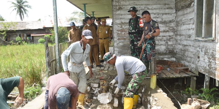 Satgas TMMD Ke-124 HST Kerja Cepat Rehab Langgar Darussalam