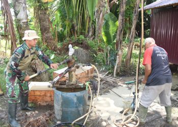 TMMD Ke-124 Kodim HST Hadirkan 5 Sumur Bor untuk Masyarakat Pengambau Hilir Luar