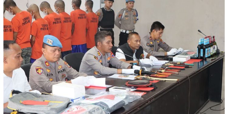 Polres HST Ungkap 13 Kasus Tindak Pidana, Amankan 14 Tersangka