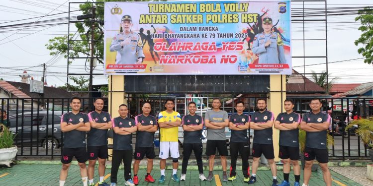 Kapolres HST Resmi Buka Turnamen Bola Volley Polres CUP