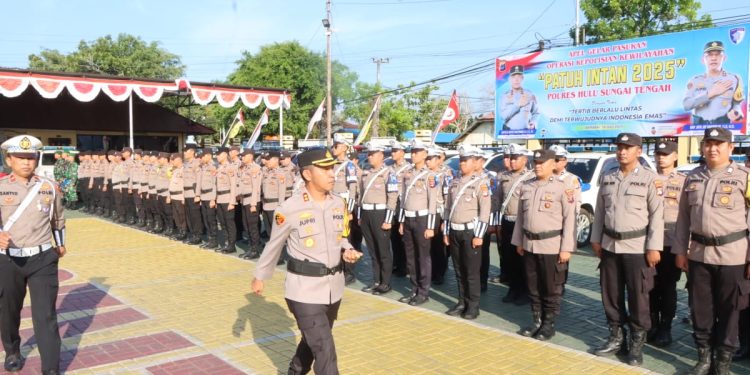 Polres HST Apel Gelar Pasukan Operasi Kepolisian Patuh Intan 2025