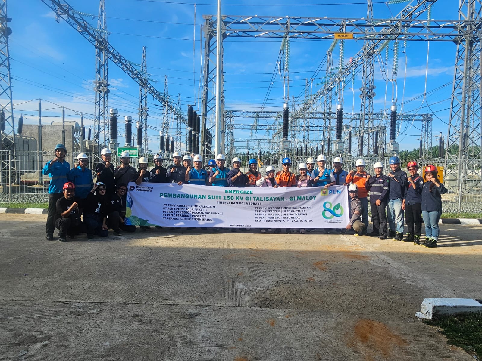 Momentum Hari Listrik Nasional Ke-80, PLN UIP3B Kalimantan Perkuat Keandalan Sistem Lewat Energize SUTT 150 kV Talisayan – Maloy