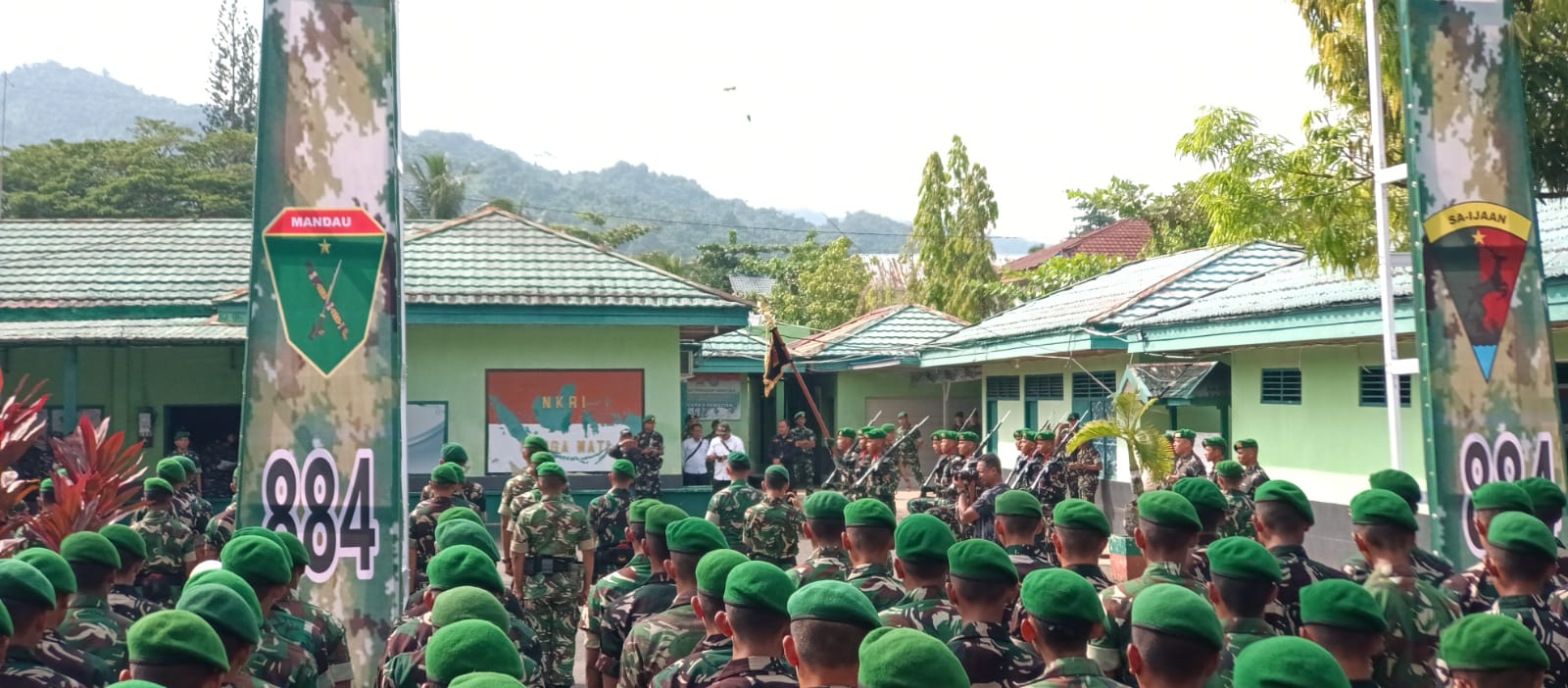 Kodim Kotabaru Gelar Acara Penerimaan Warga Baru Yonif TP 884/Saijaan