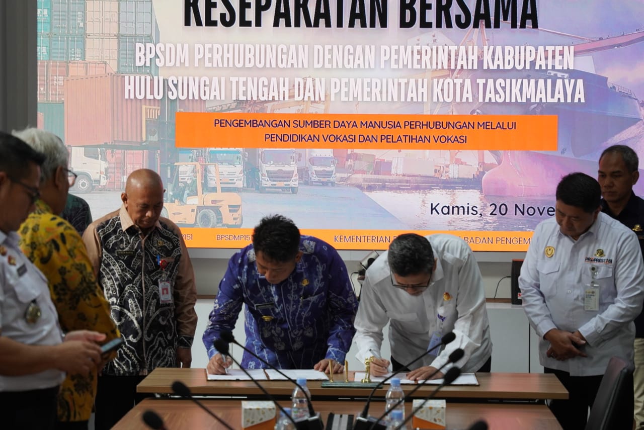Tingkatkan SDM Bidang Transportasi, Pemkab HST dan BPSDM Perhubungan Teken Kesepakatan Bersama