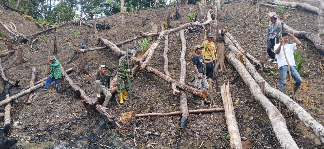 Babinsa Desa Pembakulan Bantu Petani Percepat Proses Tanam