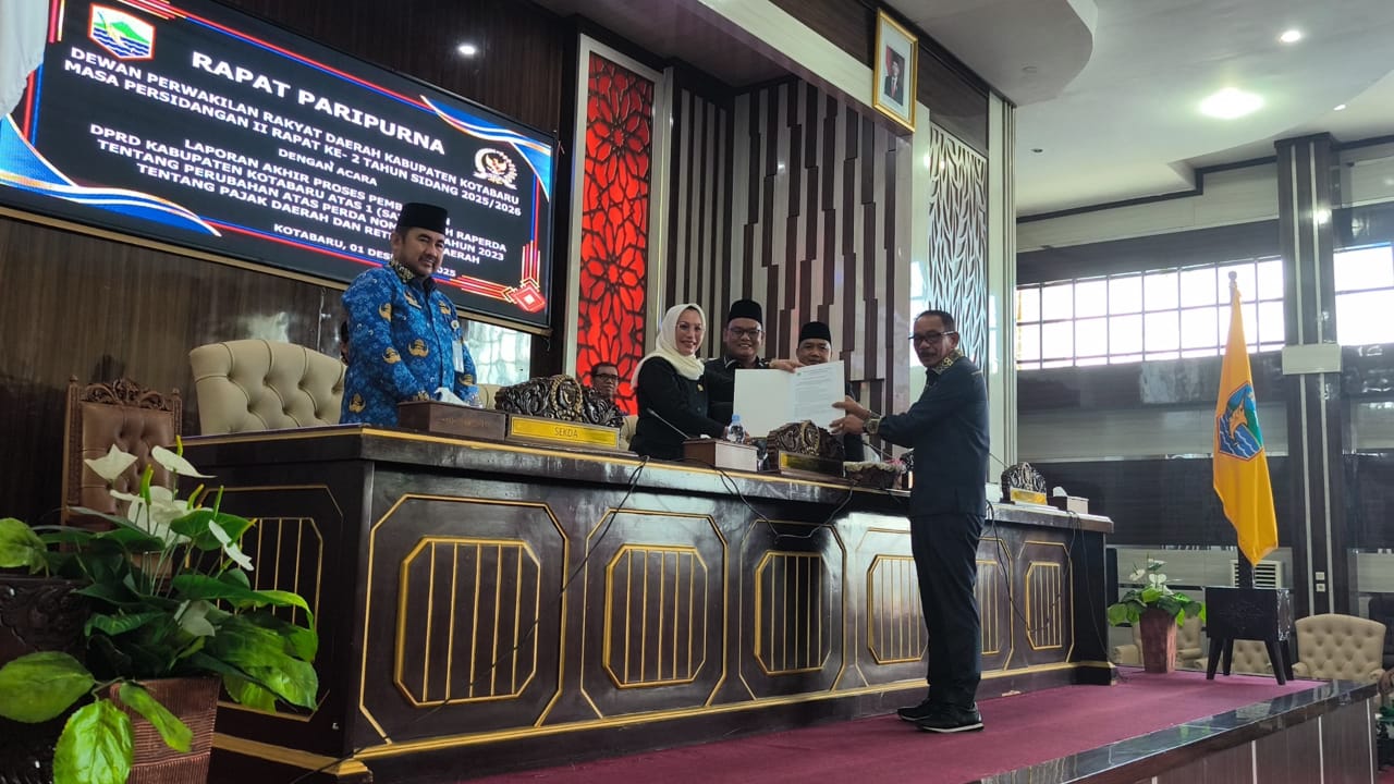 DPRD Kotabaru Gelar Rapat Paripurna Raperda Pajak dan Retribusi Daerah