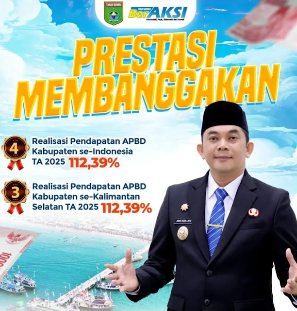 Realisasi Pendapatan APBD Tanbu Tembus 112,39 Persen