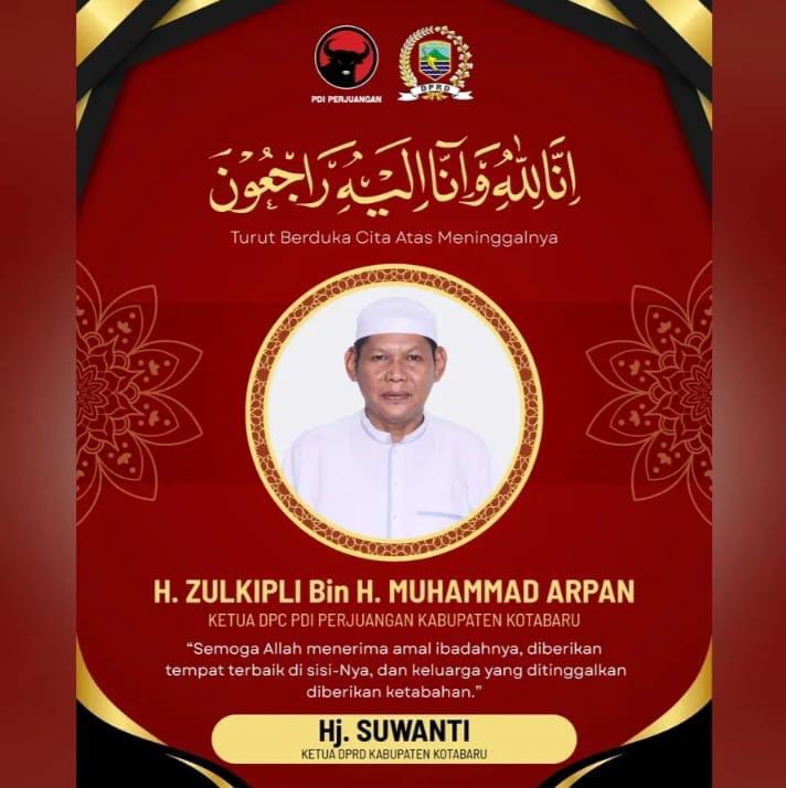 Ketua DPRD Kotabaru Sampaikan Belasungkawa atas Wafatnya Ketua DPC PDI Perjuangan