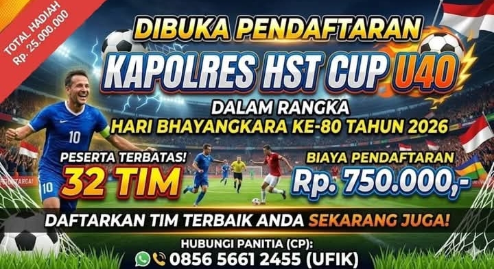 Peringati Hari Bhayangkara Polres HST Gelar Turnamen Sepak Bola U40 Keatas