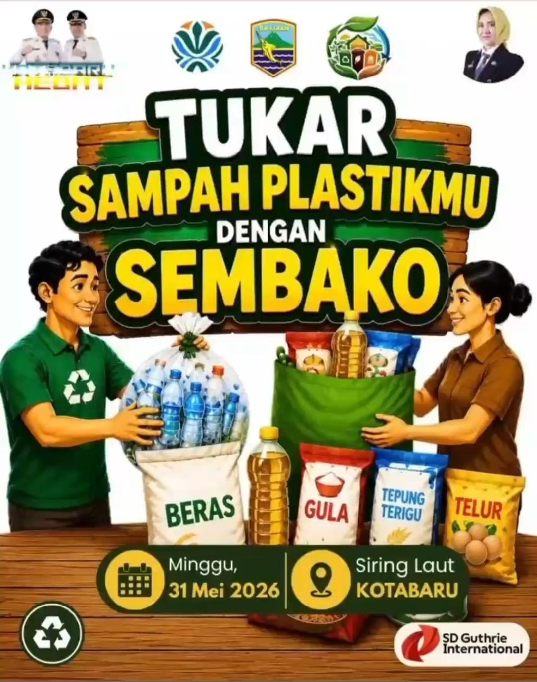 DLH Kotabaru Ajak Warga Tukar Sampah Plastik dengan Sembako pada HUT ke-76 Kabupaten Kotabaru