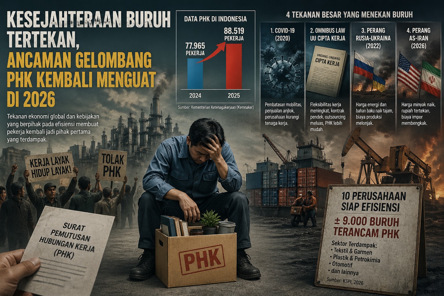 Kesejahteraan Buruh dan Ancaman Badai PHK Pekerja