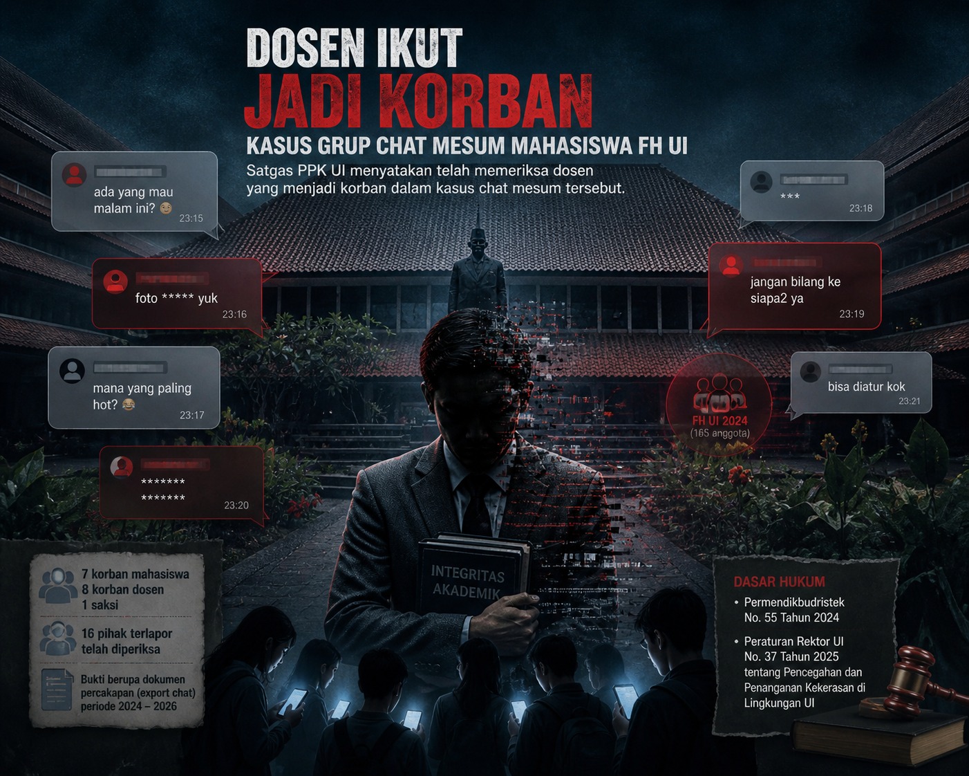 Dosen Jadi Korban Dugaan Kasus Grup Chat Mesum Oknum Mahasiswa FH UI