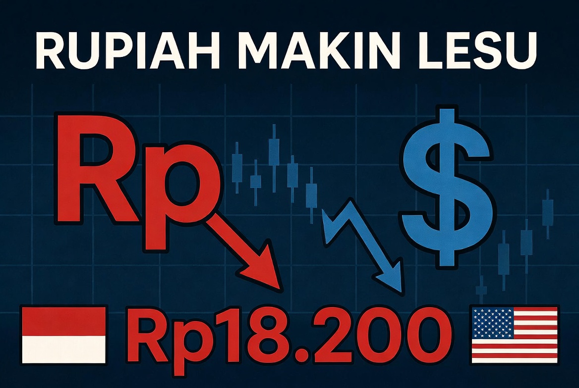 Pukul 13.00 WIB: Rupiah Makin Lesu, Dolar AS Dekati Level Rp18.200