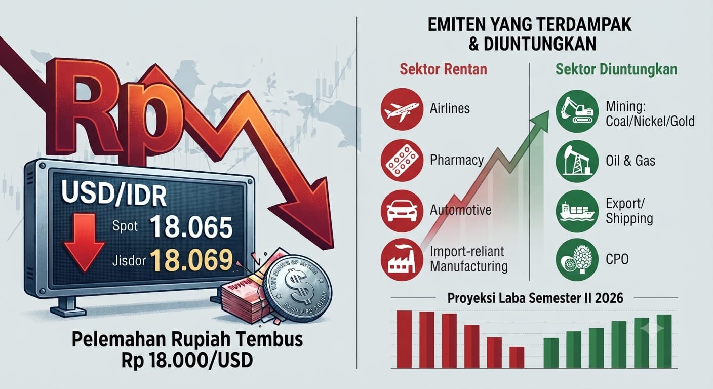 Rupiah Tembus Rp 18.000 per Dollar AS, Berikut Deretan Saham yang Paling Rentan Terdampak